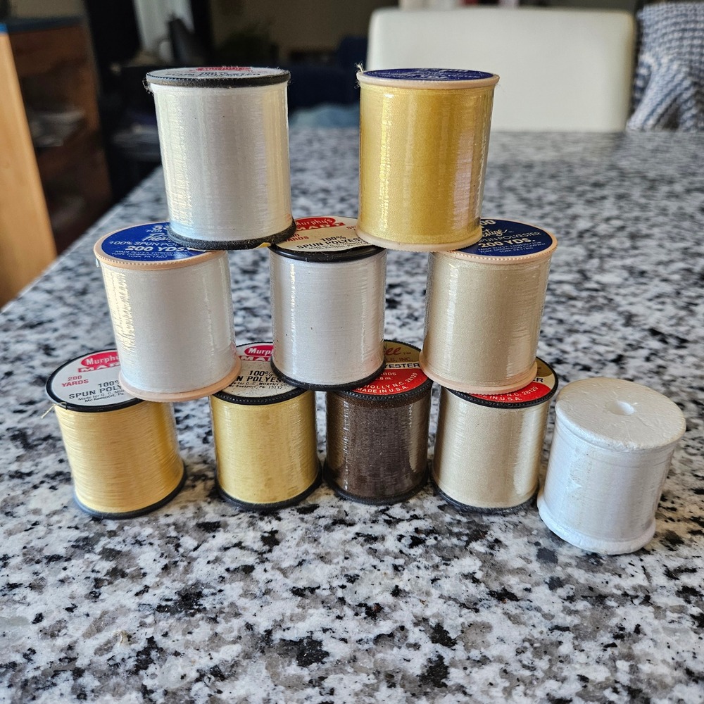 Mixed UNOPENED Vtg Sewing Thread Spools lot of 10 Murphy's Mart Prestige Excell